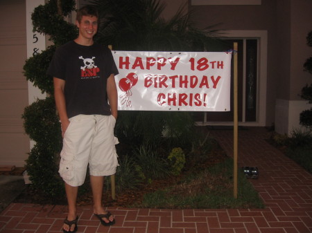 Son Christopher on 18th birthday
