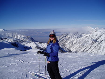 Sheryl at Snowbird, Utah  Summit 11K ft.