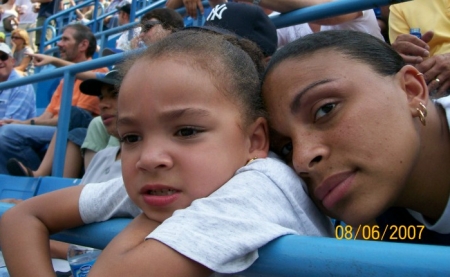 Cheyenne and Brenda enjoying the game