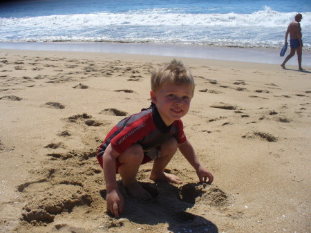 Timmy at the beach