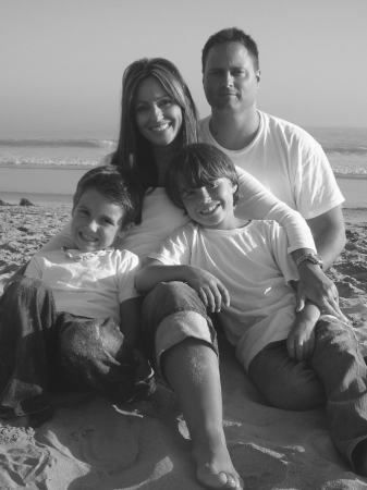 beach family black and white