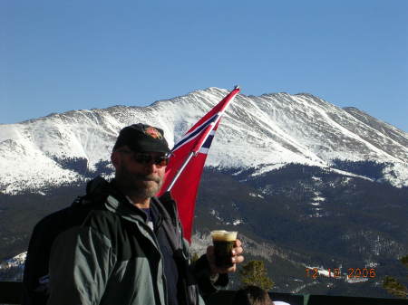 Beer break while skiing at Breckenridge