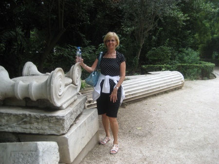 Marian at the Athens' ruins