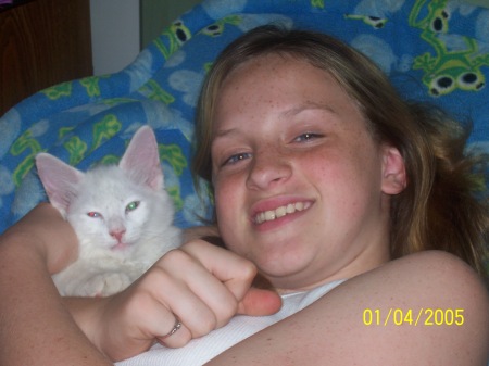 my daughter jaden & our cat prissy