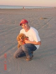 My husband Jim, with our baby, Bailey