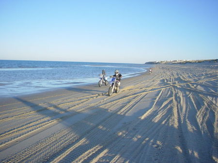 Riding motorcycles on the beach in Mexico