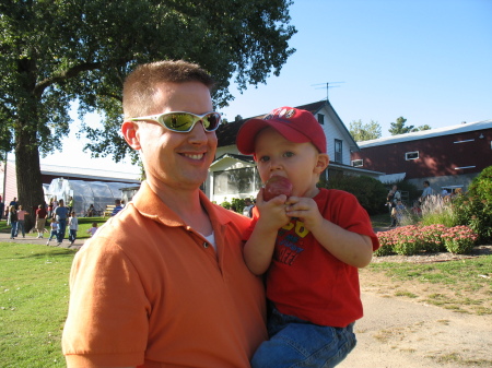 Jack and Dad at the Apple Orchard