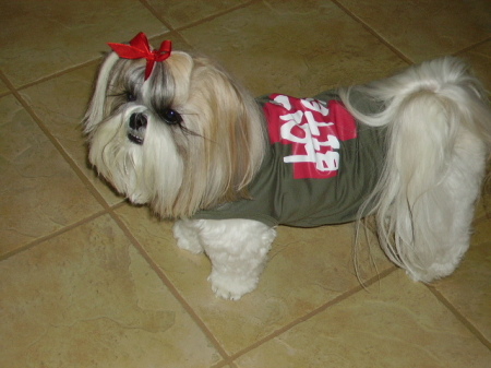 Sophie dressed for Valentine's Day