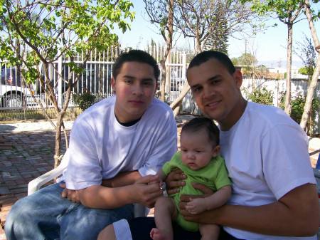 mygrandson with daddy and uncle easter2008