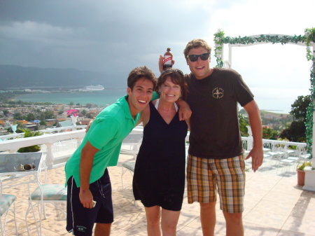 with my sons in Jamaica