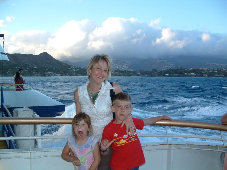 The kids and I on a dinner cruise.