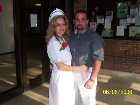 My grad pic. from nursing school.With my husband Ronnie