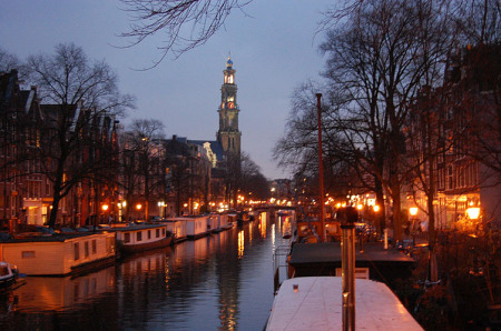 Jordaan District at night