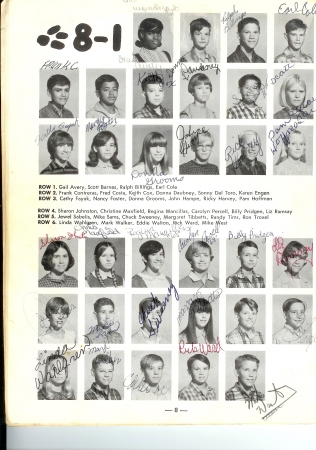 8th Grade Class, Lincoln Jr. High, Oceanside, CA, 1967-1968