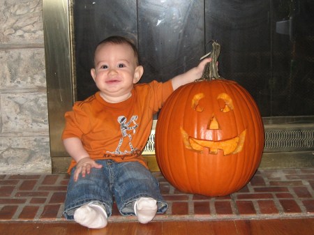 Chase's First Pumpkin