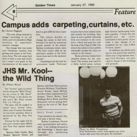 JHS "Golden Times" -- January 27, 1989 edition