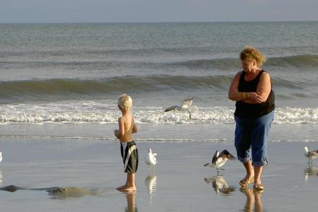 GRAND MA AND ADAM AT MYRTLE BEACH;