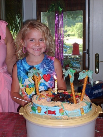 Harmony with her Birthday Cake 5 Years Old