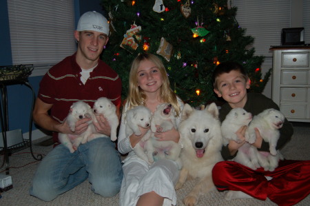 Kids, Snowball and puppies
