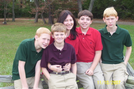 My children, Jon, Spencer, Jackie, Andrew.  My Step-son Toby next to Jackie