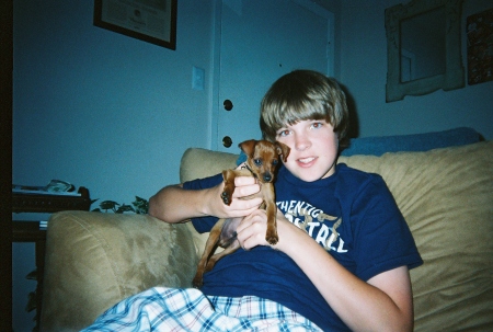 My son and My puppy