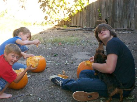 Carvin' some pumpkin!
