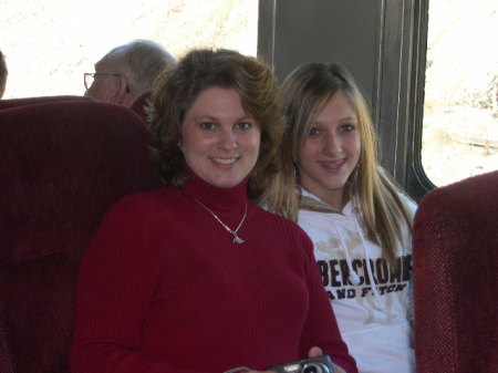 My sister, Jennifer and my daughter, Taylor on a train-ride through the mountains