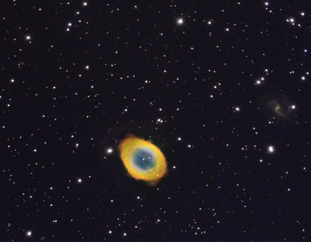 M57 Ring Nebula with IC1296 Spiral Galaxy