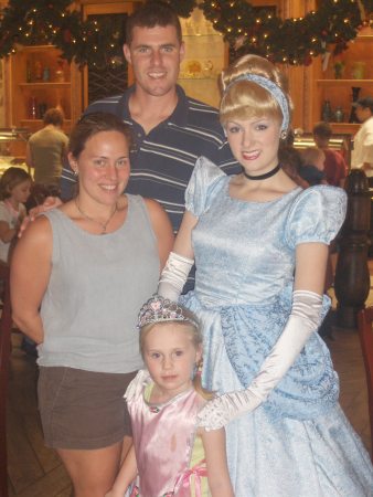 Son Scott, his wife Jill, their daughter Alexa and Cinderella