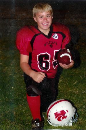 My son, Brandan's, Football picture. He played center this year.
