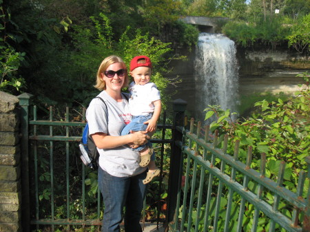 Jack and Mom at Minnehaha Falls