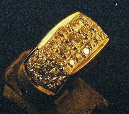 14K Gold & Pave' Diamond Men's Ring.