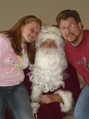 amanda and dad with santa