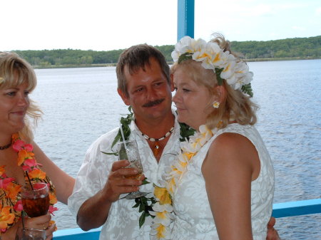 Getting married on a boat.