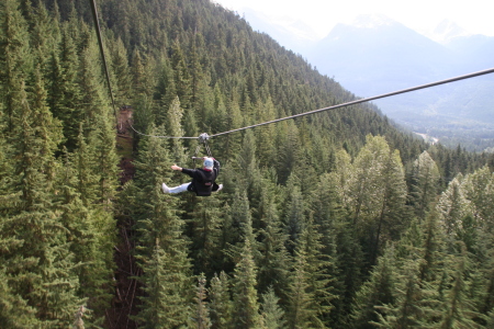 Mom ziplines in Whistler, Canada Sept. 2007