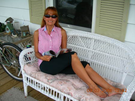 relaxing on the front porch.