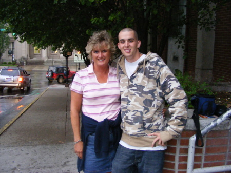 Pam at OU with her son Andy