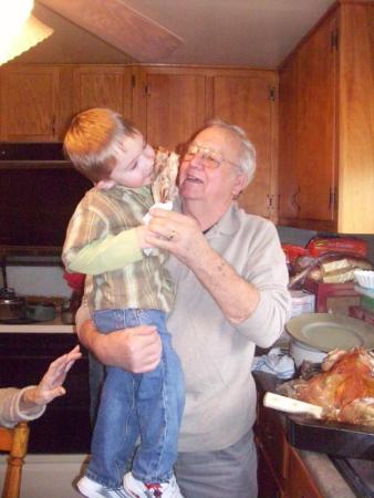 My Grandson, Ian, and my Dad, Thanksgiving, 2007