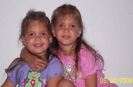 my twin girls charlize and riley at 3 1/2