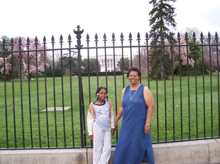 My mother and daughter in front of the White House