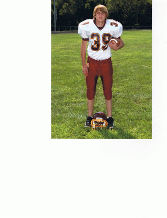 My son Michael, his 8th grade football pic.