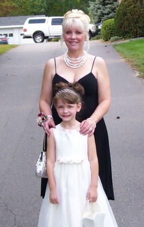 At my sons wedding....his Mom and his daughter....