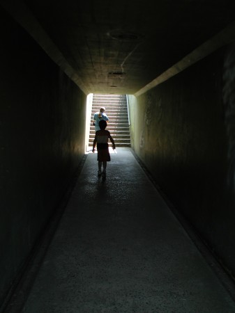 the underpass tunnel at Lansing Elementary School