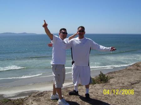 Me and my Bro on the beach in Mexico