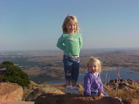Sara and Elli on top of Mt Scott in Lawton, Oklahoma
