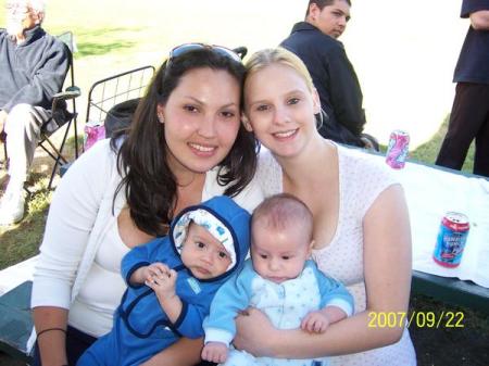 crystal and karen with babys