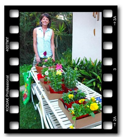 Gardening in my backyard in Santa Barbara!