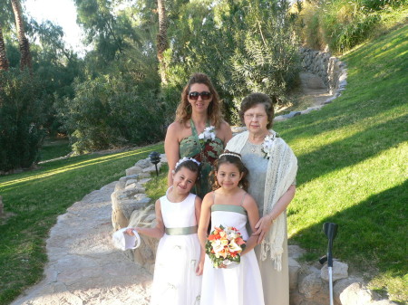 Becky, Mikayla, Jenasis and Ginger at Chris's wedding