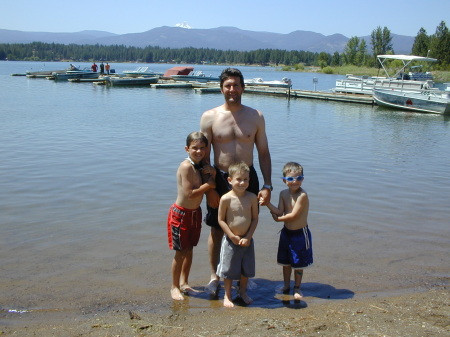 The boys and dad at Pine Hollow