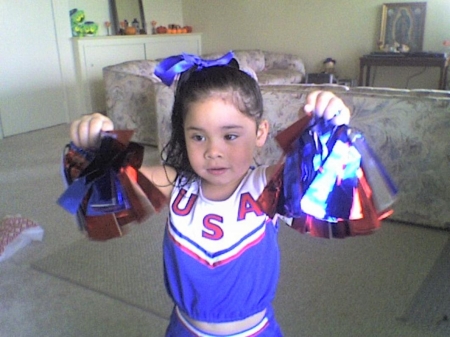 Mommy's baby cheerleader